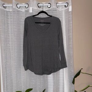 Torrid Charcoal V-Neck Long Sleeve Top